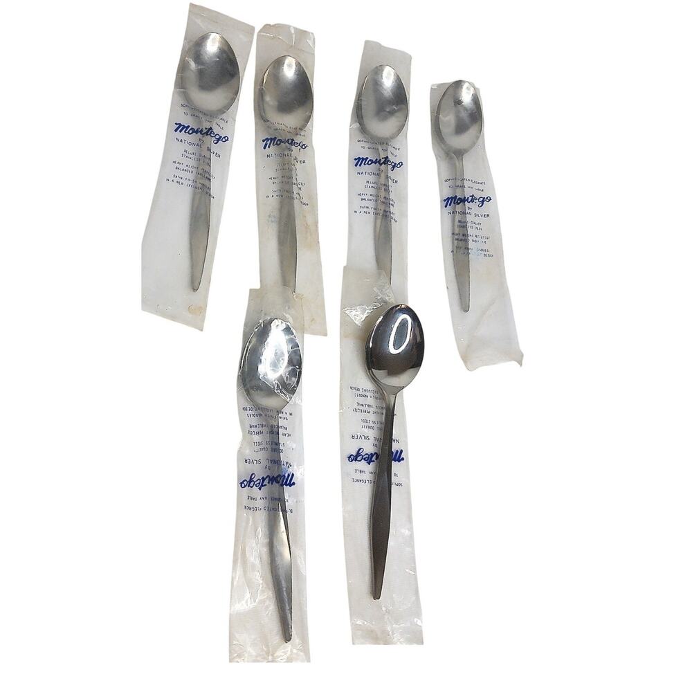 Vintage Nasco Flamingo Montego Oval Place Soup Spoons Stainless Japan Set of 6